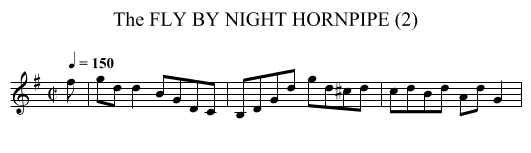FLY BY NIGHT HORNPIPE (2), The - staff notation