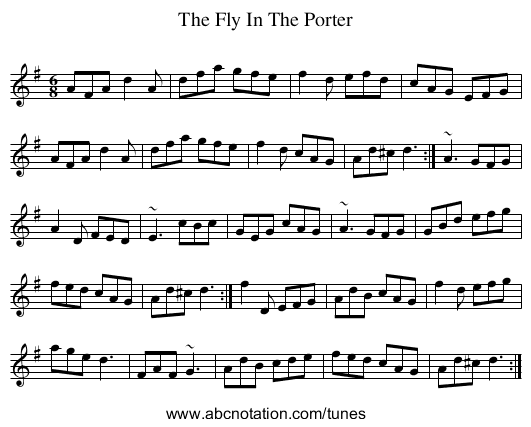 Fly In The Porter, The - staff notation