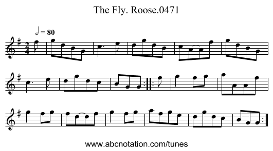 Fly. Roose.0471, The - staff notation