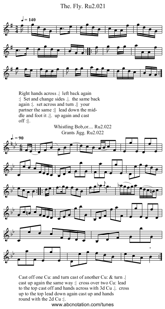 Fly. Ru2.021, The. - staff notation