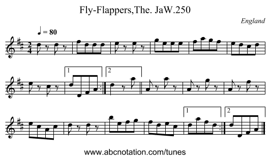 Fly-Flappers,The. JaW.250 - staff notation