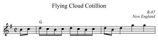Flying Cloud Cotillion - staff notation