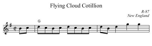 Flying Cloud Cotillion - staff notation