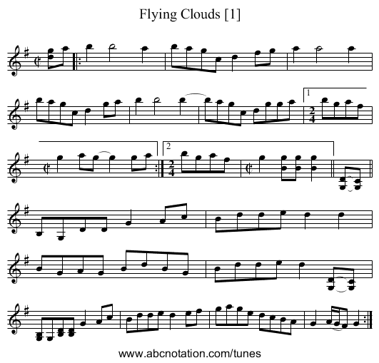 Flying Clouds [1] - staff notation