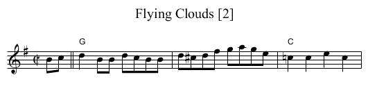 Flying Clouds [2] - staff notation