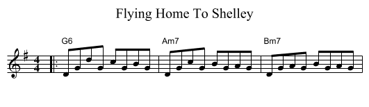 Flying Home To Shelley - staff notation