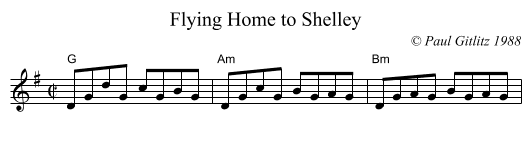 Flying Home to Shelley - staff notation