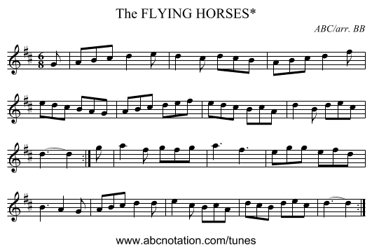 FLYING HORSES*, The - staff notation