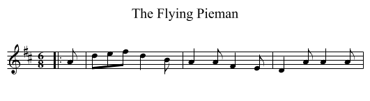 Flying Pieman, The  - staff notation