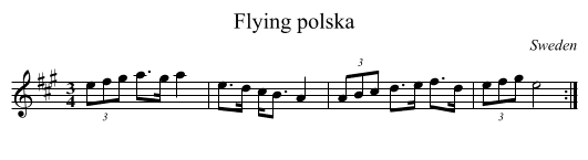 Flying polska - staff notation