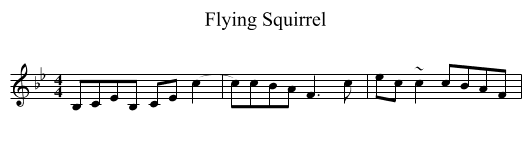 Flying Squirrel - staff notation
