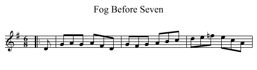 Fog Before Seven - staff notation