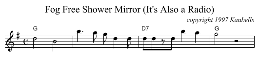 Fog Free Shower Mirror (It's Also a Radio) - staff notation