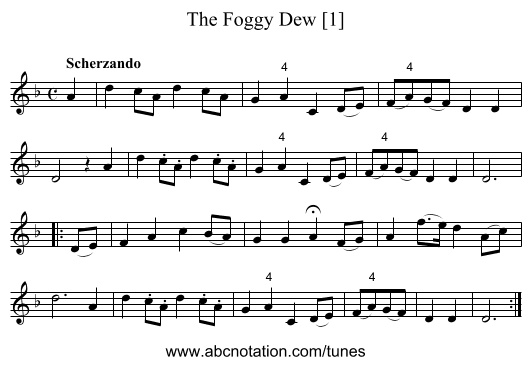 Foggy Dew [1], The - staff notation