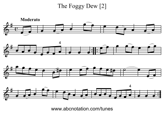 Foggy Dew [2], The - staff notation
