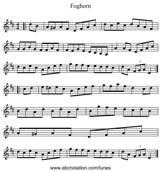 Foghorn - staff notation