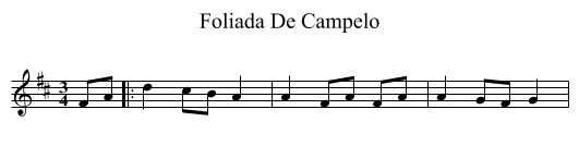 Foliada De Campelo - staff notation
