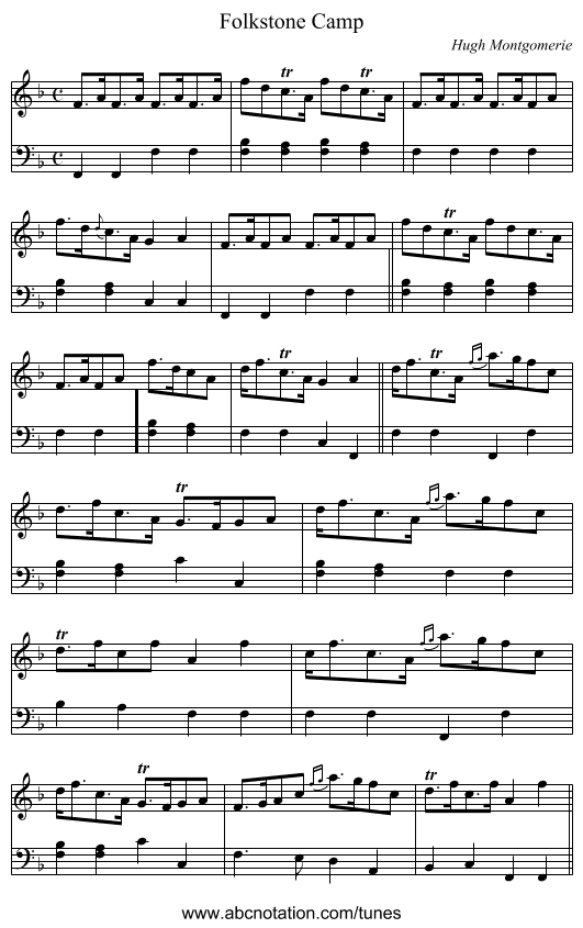 Folkstone Camp - staff notation