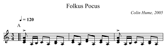 Folkus Pocus - staff notation