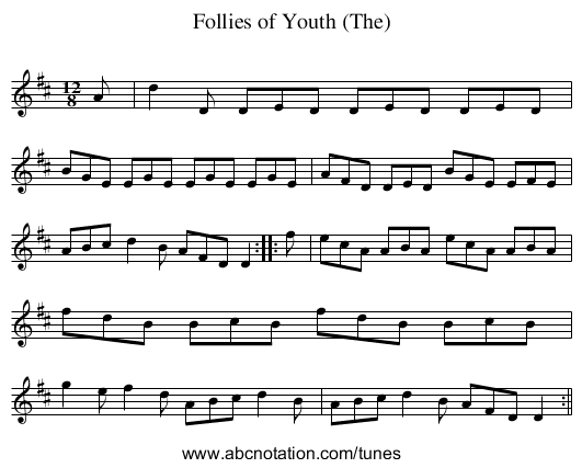 Follies of Youth (The) - staff notation