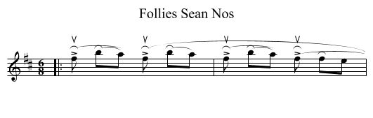 Follies Sean Nos - staff notation