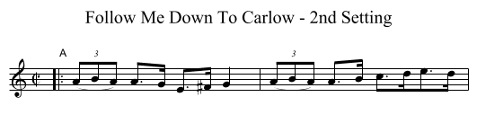 Follow Me Down To Carlow - 2nd Setting - staff notation