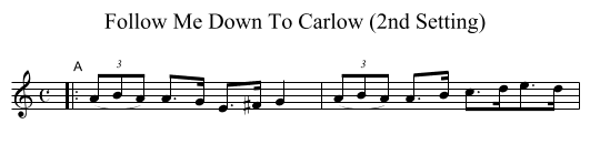 Follow Me Down To Carlow (2nd Setting) - staff notation