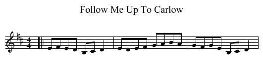 Follow Me Up To Carlow - staff notation