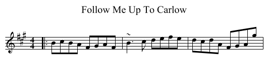 Follow Me Up To Carlow - staff notation