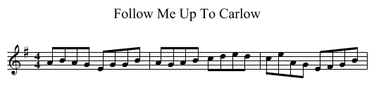 Follow Me Up To Carlow - staff notation