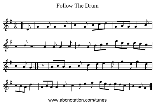 Follow The Drum - staff notation
