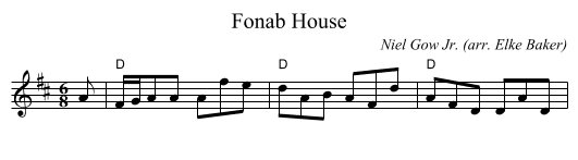 Fonab House - staff notation
