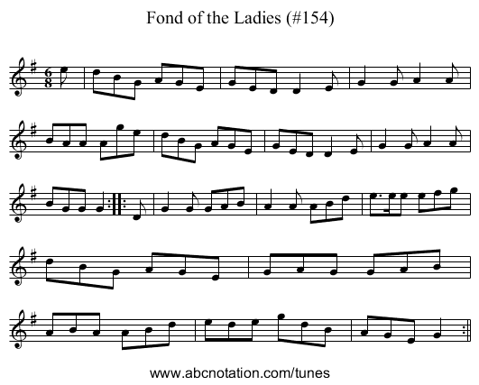 Fond of the Ladies (#154) - staff notation