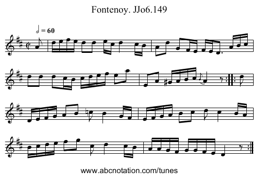 Fontenoy. JJo6.149 - staff notation