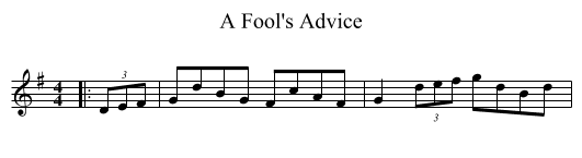 Fool's Advice, A  - staff notation