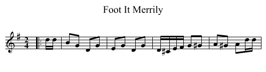 Foot It Merrily - staff notation
