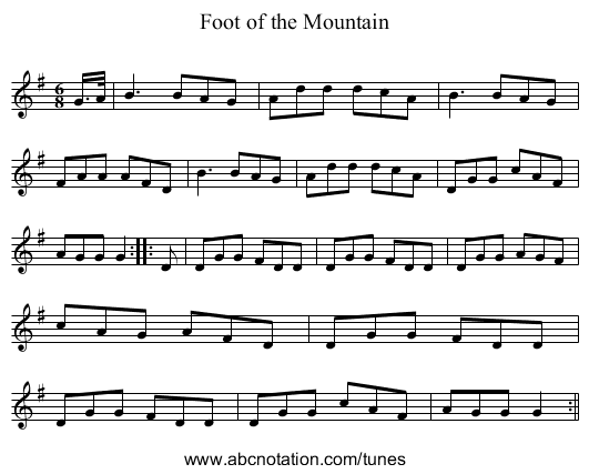 Foot of the Mountain - staff notation
