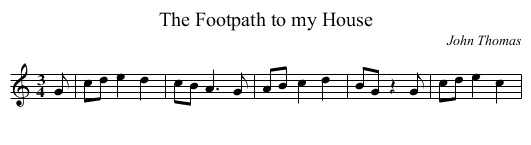 Footpath to my House, The - staff notation