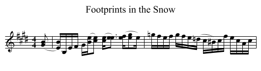 Footprints in the Snow - staff notation