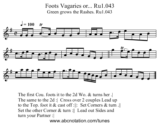 Foots Vagaries or... Ru1.043 - staff notation