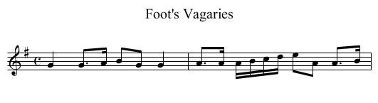 Foot's Vagaries - staff notation