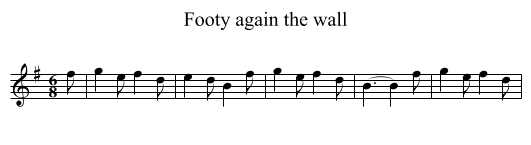 Footy again the wall - staff notation