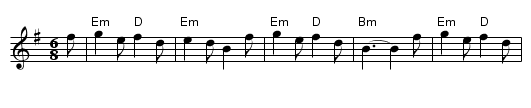 Footy Aygen The Wa' - staff notation