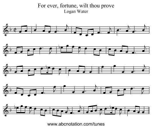 For ever, fortune, wilt thou prove - staff notation