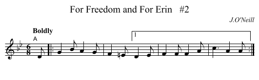For Freedom and For Erin   #2 - staff notation