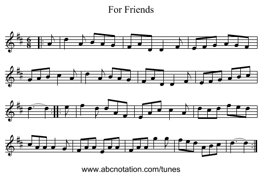 For Friends - staff notation