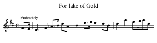 For lake of Gold - staff notation