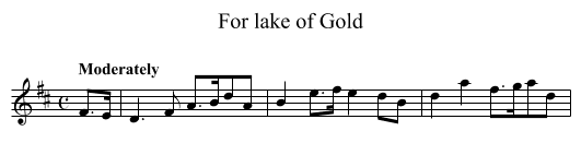 For lake of Gold - staff notation