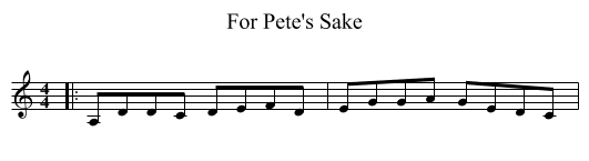 For Pete's Sake - staff notation