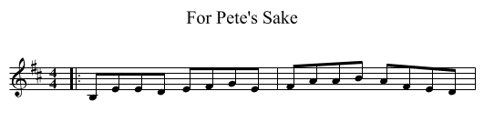 For Pete's Sake - staff notation